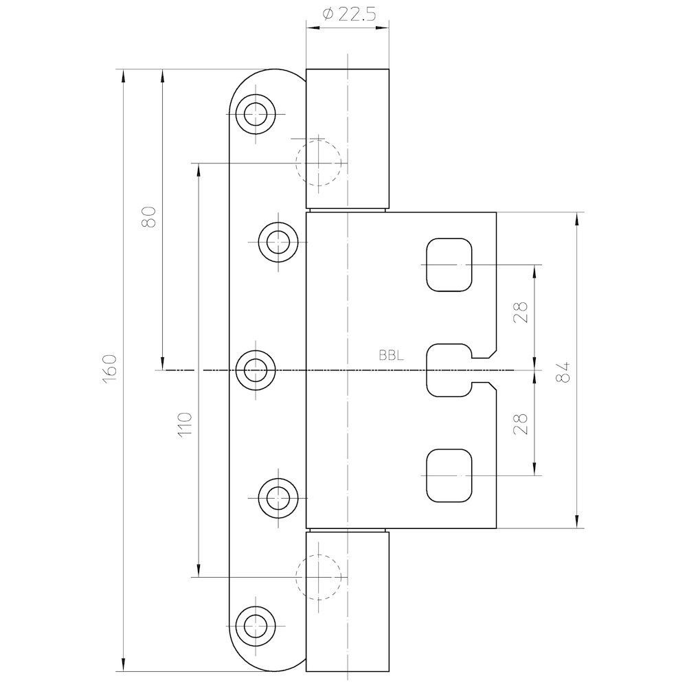 SIMONSWERK Objektband VARIANT® VX 7939/160 S WK MSTS, edelstahl