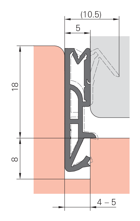 DEVENTER Türdichtung DS 185a Sepiabraun DEVENTER Türdichtung DS 185a Sepiabraun