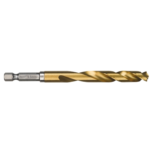MILWAUKEE 9,5 x 118 mm SHOCKWAVE Metallbohrer HSS-G RED HEX Titan 1/4"