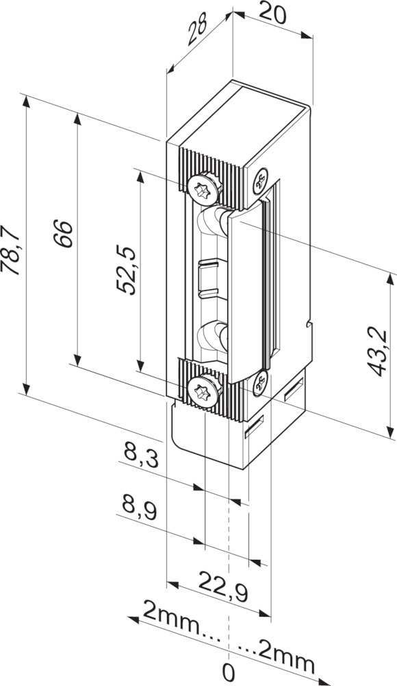 effeff Fluchttüröffner mit Flachschließblech 332.80