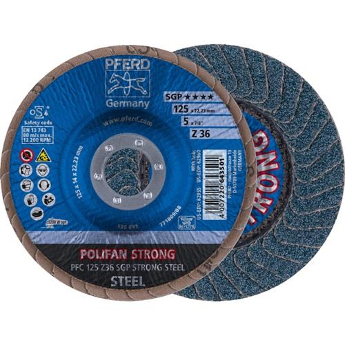 PFERD Fächerscheibe POLIFAN Z SGP STRONG STEEL D.125mm K.36 kon.INOX ZK PFERD