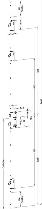 WINKHAUS Mehrfachverriegelung STV F2469 M3, 10/92, umstellbare Falle, Stahl