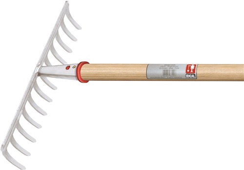 IDEAL Gartenrechen Arbeits-B.428mm 16 Zinken m.konischer Dülle,o.Stiel IDEAL