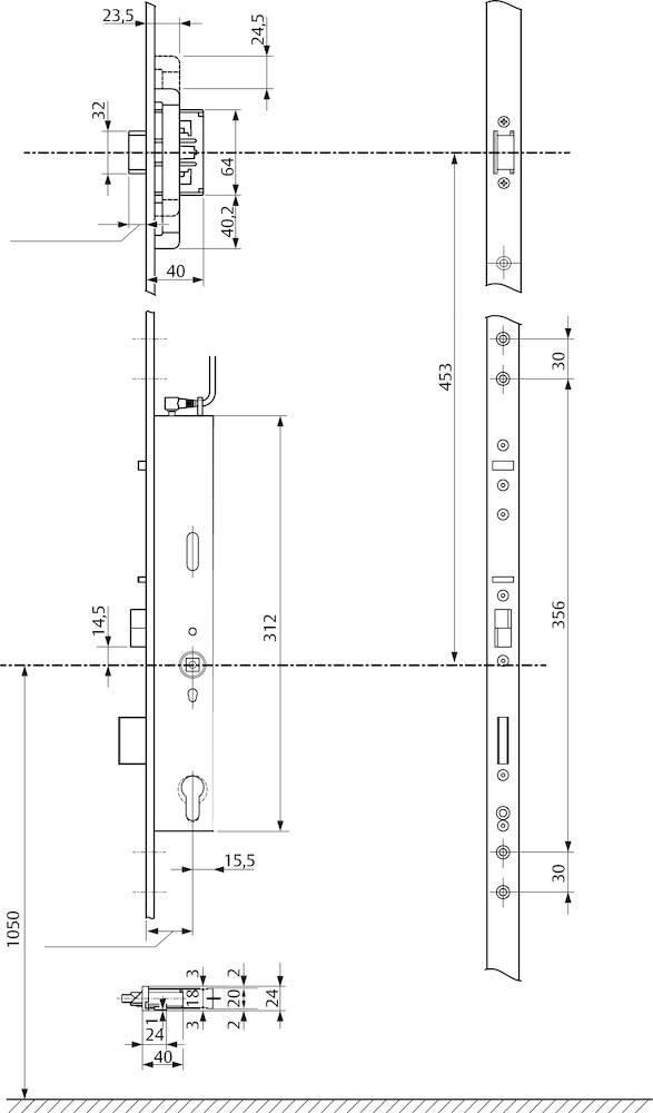 effeff Mehrfachverriegelung (elektromechanisch) OneSystem 819NE, E92, Stahl effeff Mehrfachverriegelung (elektromechanisch) OneSystem 819NE, E92, Stahl
