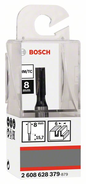 BOSCH Nutfräser Standard for Wood, 8 mm, D1 6 mm, L 16 mm, G 48 mm