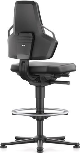BIMOS Arbeitsdrehstuhl Nexxit Bodengleiter+Fußring Grifffarbe grau Integralschaum