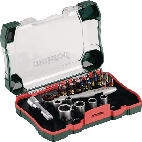 METABO Bitsortiment 26tlg. Bit-L.25mm Steckschlüssel1/4Zoll S2-Stahl Farbcodierung