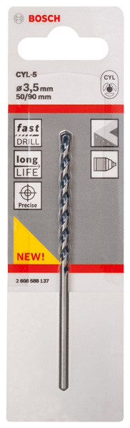 BOSCH Betonbohrer CYL-5, Blue Granite, 3,5 x 50 x 90 mm