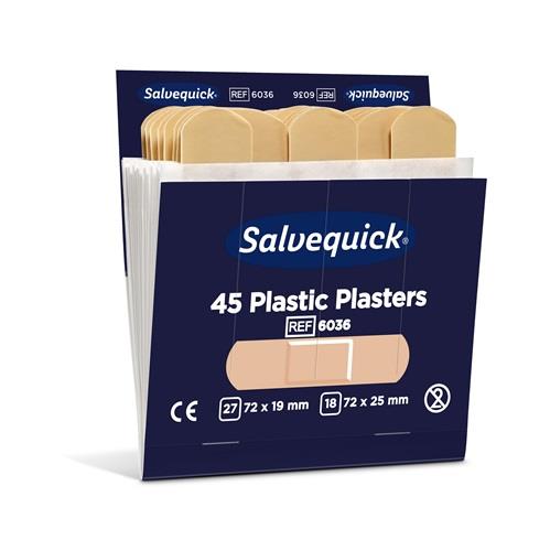 SALVEQUICK Pflasterstrips Salvequick wasserfest 6 Nachfüllpack je 45 St.SALVEQUICK