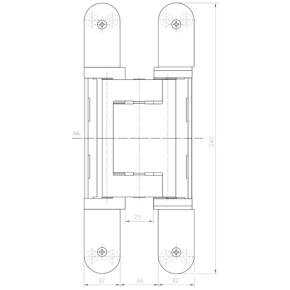 SIMONSWERK Verdecktliegendes Türband TECTUS® TE 626 3D A8