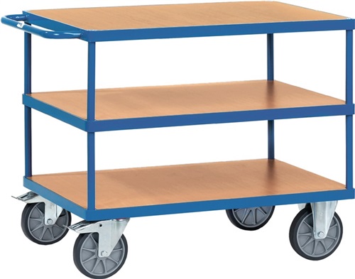 FETRA Tischwagen 3 Ladeflächen L1000xB600mm brillantblau Trgf.600kg