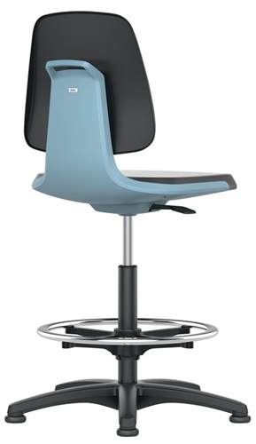 BIMOS Arbeitsdrehstuhl Labsit Bodengleiter+Fußring Sitzsch.anth.Integralschaum