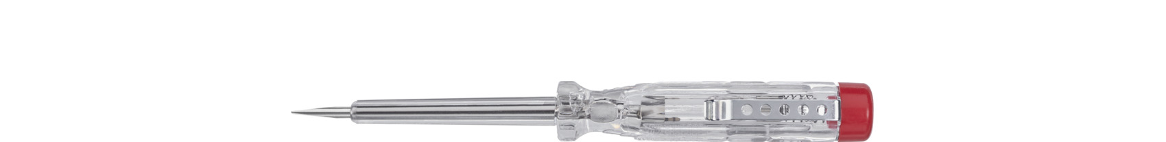 Wiha Spannungsprüfer 220-250 Volt Schlitz transparent, mit Ansteckclip in Blister 3,0 mm (32201) Wiha Spannungsprüfer 220-250 Volt Schlitz transparent, mit Ansteckclip in Blister 3,0 mm (32201)