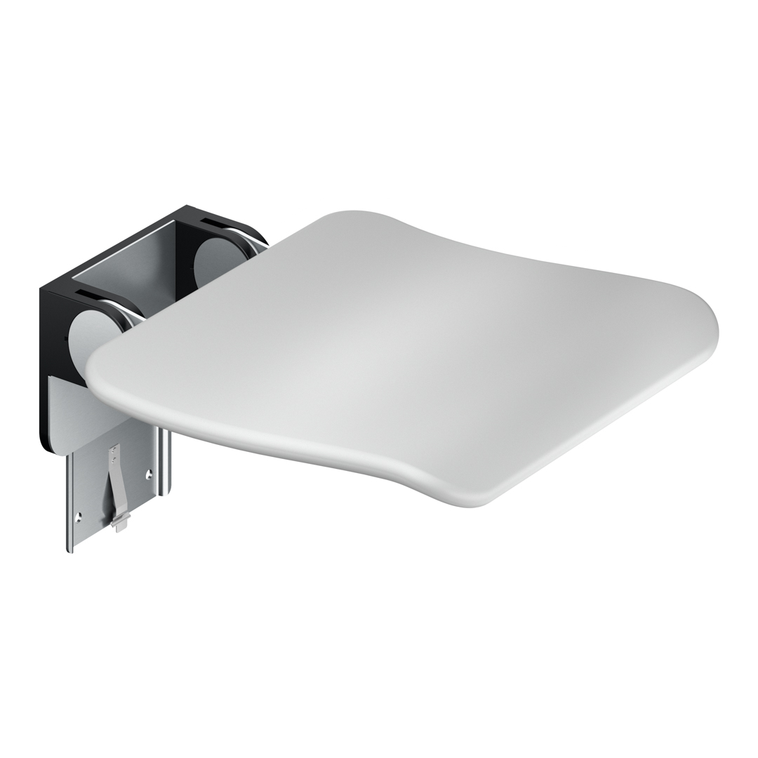 KWS Duschklappsitz "A-Flex" eckig lichtgrau poliert