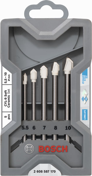 BOSCH Fliesenbohrer-Set CYL-9 Ceramic, 5-teilig, 5,5 - 10 mm