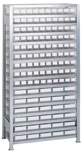 Steckregal H2000xB1000xT400mm Grundregal 16 Stahlböden 90 x 3,30 x 4 transp.