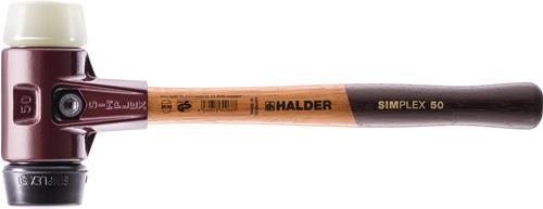 HALDER Schonhammer SIMPLEX L.300mm Kopf-D.30mm mittelh./hart HO Gum.schwarz/Nylon weiß