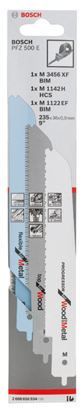 BOSCH Stichsägeblatt-Set für Bosch-Multisäge, 3-teilig, für PFZ 500 E