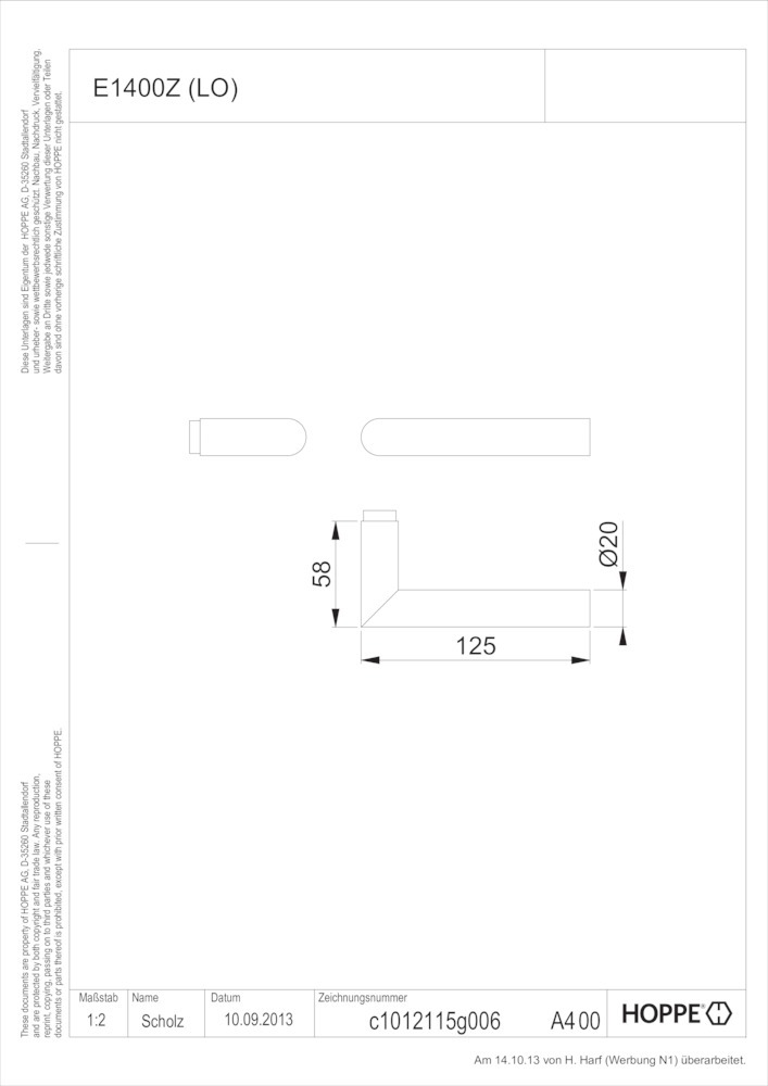 HOPPE® Drückerpaar Amsterdam E1400Z, Edelstahl HOPPE® Drückerpaar Amsterdam E1400Z, Edelstahl
