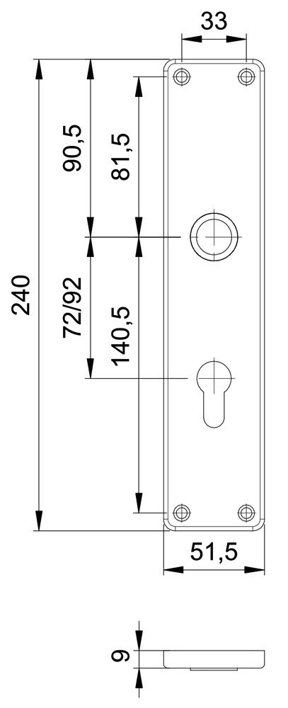 EDI Langschild 1220, Aluminium