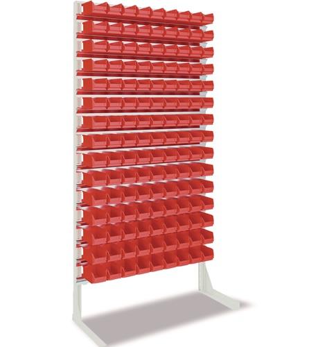 TECWERK Ständerregal eins.H2010xB1010xT400mm 135xMK5 rot lichtgrau