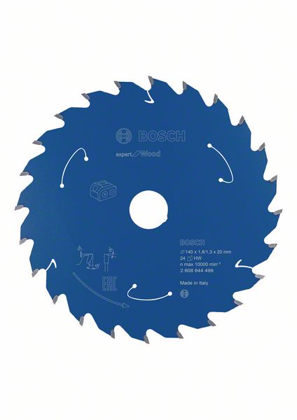 BOSCH Akku-Kreissägeblatt Expert for Wood, 140 x 1,8/1,3 x 20, 24 Zähne