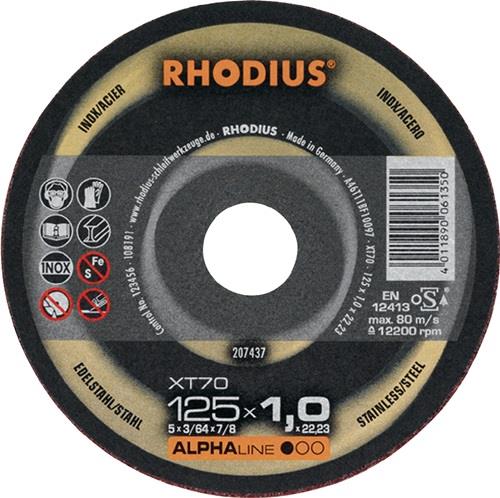 RHODIUS Trennscheibe XT70 D125x1mm ger.INOX Bohr.22,23mm RHODIUS