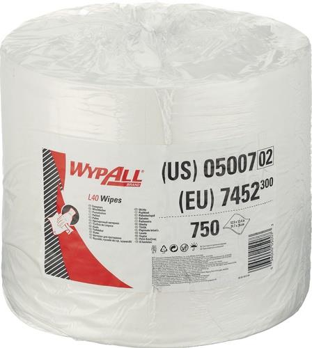 WYPALL Wischtuch WYPALL L40 7452 L.ca.315 mmxB.ca.310mm weiß 1-lagig 750 Tü./Rl.WYPALL
