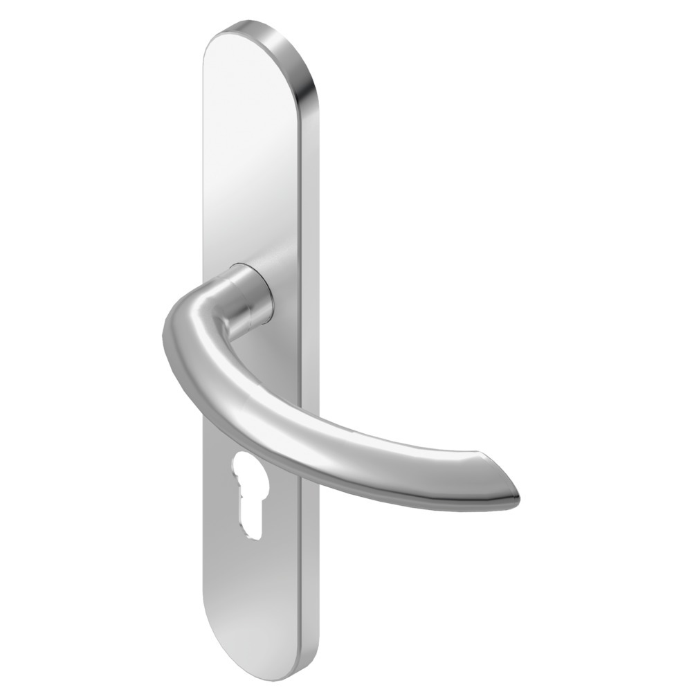 BKS FH Drückergarnitur mit Langschild LEGATO B-72020, oval, Edelstahl matt