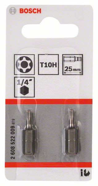 BOSCH Security-Torx-Schrauberbit Extra-Hart T10H, 25 mm, 2er-Pack