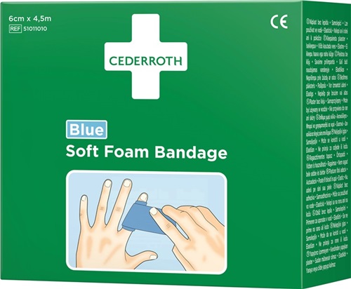 CEDERROTH Soft Foam Bandage selbsthaftend elastisch,blau Rl.6cmx4,5m CEDERROTH