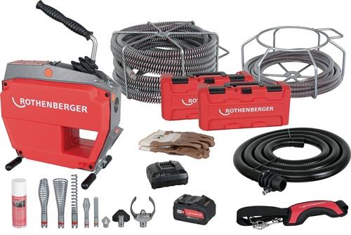 ROTHENBERGER Akku-Rohrreinigungsmaschine R600 VarioClean CAS f.Rohr-D.20-150mm 18V 8Ah 50,7kg
