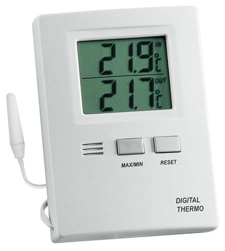 TFA Thermometer Messber.auß.-50 b.70GradC/in.-10 b.60GradC H85xB60xT15mm Ku.