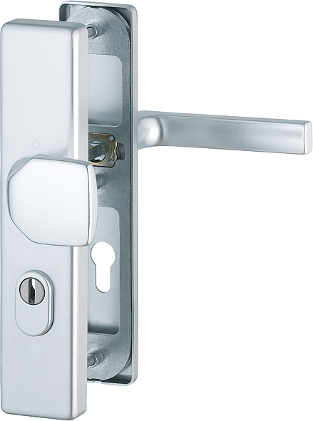 HOPPE® Schutz-Wechselgarnitur mit Langschild Dallas 61G/2222ZA/2210/1643, 8/72 mm, Aluminium, 3576419
