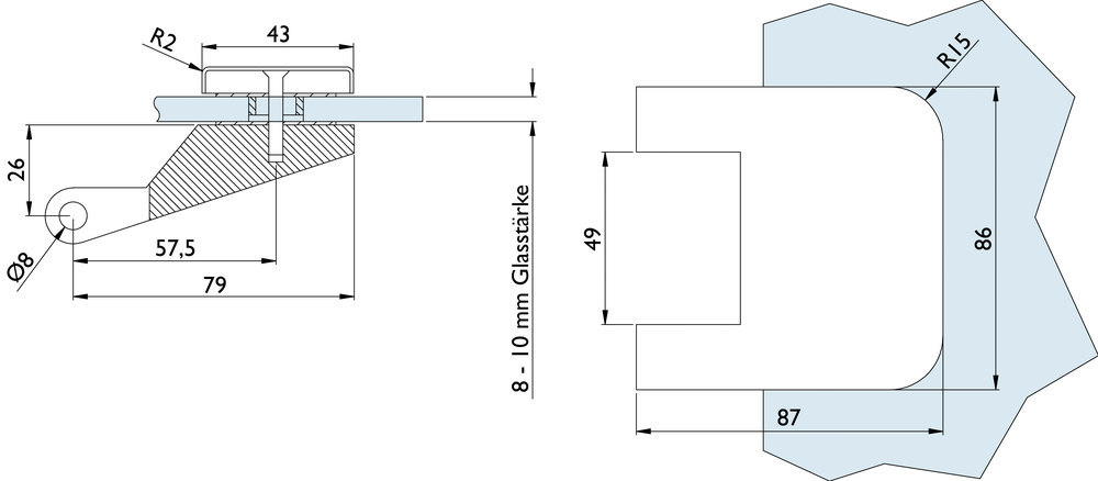 HERMAT Ganzglastürschloss-Set VENEZIA 6013/6315/1802, Aluminium HERMAT Ganzglastürschloss-Set VENEZIA 6013/6315/1802, Aluminium
