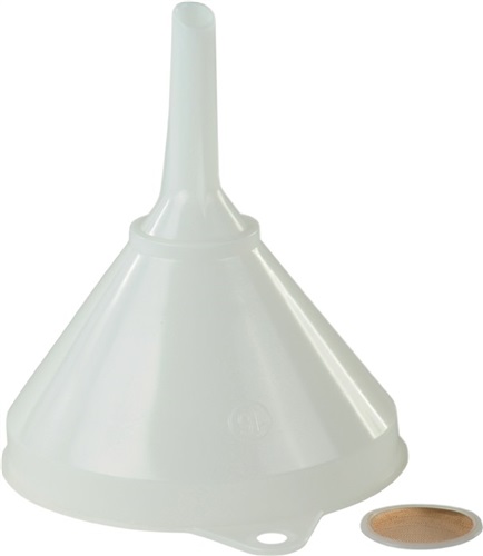 HÜNERSDORFF Trichter D.168/17mm H.199mm HD-PE natur m.Sieb HÜNERSDORFF