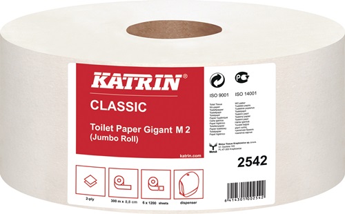 KATRIN Toilettenpapier Katrin Classic Gigant M2 2-lagig 6 RL a 1200 Bl.=7200 Bl.KATRIN
