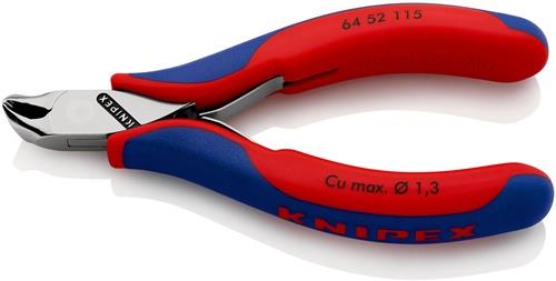 KNIPEX Elektronikvornschn.L.115mm Form 5 Facette nein spiegelpol.Mehrkomp.-Hüllen