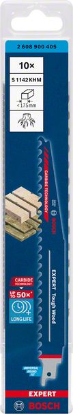 BOSCH EXPERT ‘Tough Wood’ S 1142 KHM Säbelsägeblatt, 10 Stück. Für Säbelsägen BOSCH EXPERT ‘Tough Wood’ S 1142 KHM Säbelsägeblatt, 10 Stück. Für Säbelsägen