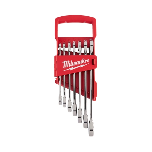 MILWAUKEE 7-teilig imperial MAX BITE Ratschen-Ringmaulschlüsselsatz