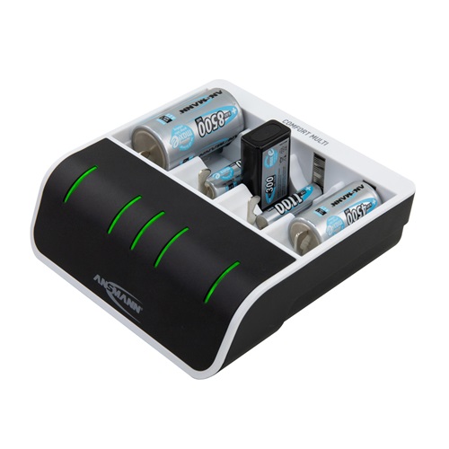 Schnellladegerät NiBC-ComfortMulti-USB-cb m.USB-Eingang 1,2 V NiMH ANSMANN Schnellladegerät NiBC-ComfortMulti-USB-cb m.USB-Eingang 1,2 V NiMH ANSMANN
