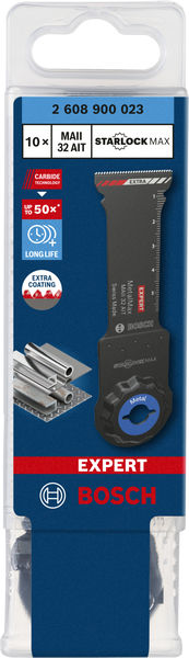 BOSCH EXPERT MetalMax MAII 32 AIT Blatt für Multifunktionswerkzeuge, 70 x 32 mm, 10 Stück. Für oszillierende Multifunktionswerkzeuge