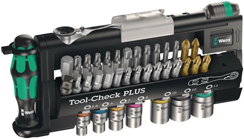 WERA Bit-/Steckschlüsselset Tool-Check PLUS 39-tlg.Schlitz/PH/PZD/T/Knarre/7 Nüsse