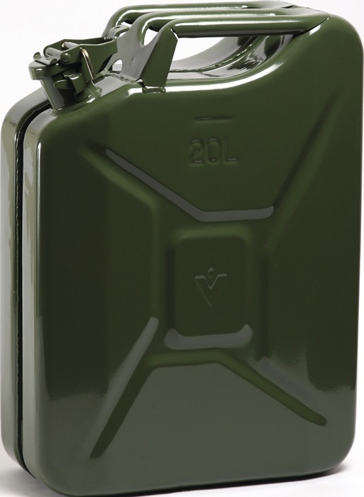 VALPRO Kraftstoffkanister 20l Olivgrün RAL 6003 Stahlbl.0,9mm L345xB165xH470mm VALPRO