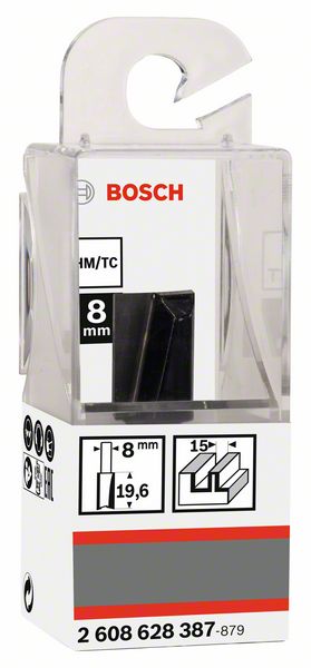 BOSCH Nutfräser Standard for Wood, 8 mm, D1 15 mm, L 20 mm, G 51 mm