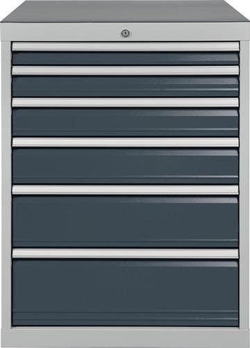 Nordwest Schubladenschrank H1019xB705xT736mm lichtgrau/anthrazitgrau 6 Schubl.