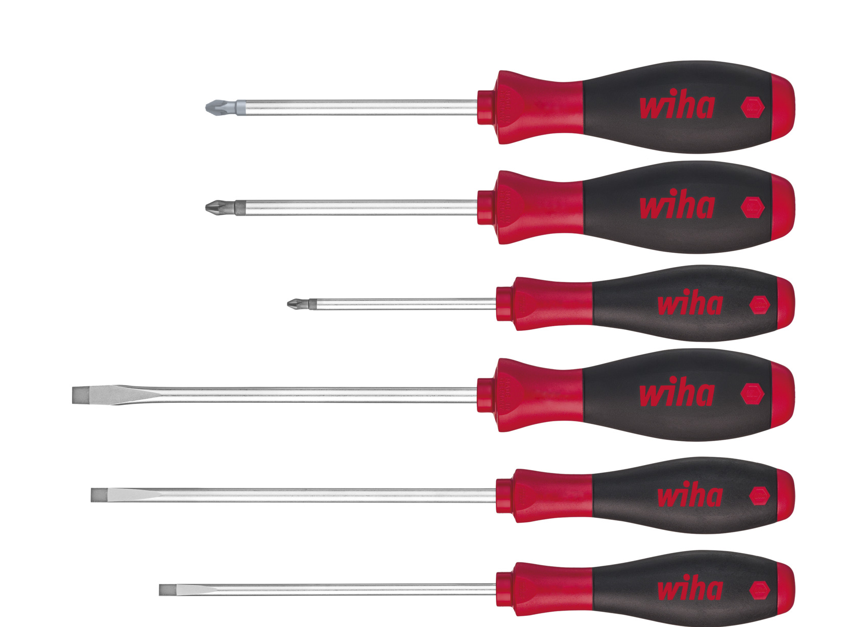 Wiha Schraubendreher Set SoftFinish® Schlitz, Phillips, Pozidriv 6-tlg. (26113)