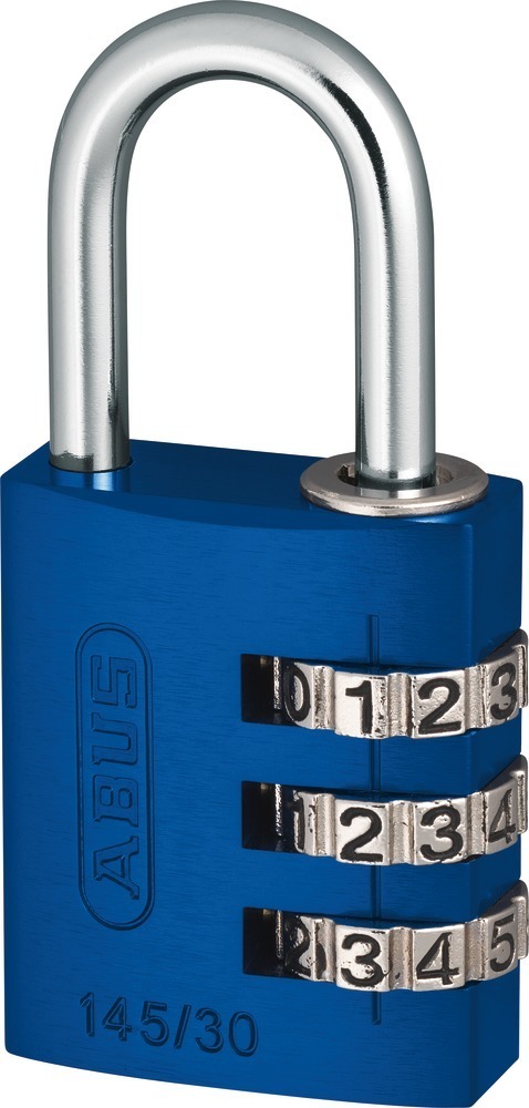 ABUS Zahlen-Vorhangschloss 145, 3-stelliger Zahlencode, Aluminium massiv