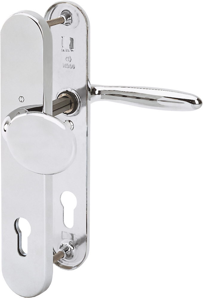 HOPPE® Schutz-Wechselgarnitur mit Langschild Pisa M76G/361A/360/151, 10/92 mm, Messing