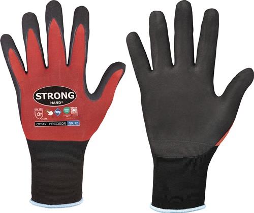 STRONGHAND Handschuhe PRECISOR Gr.10 rot/schwarz EN 420/EN 388 PSA II STRONGHAND